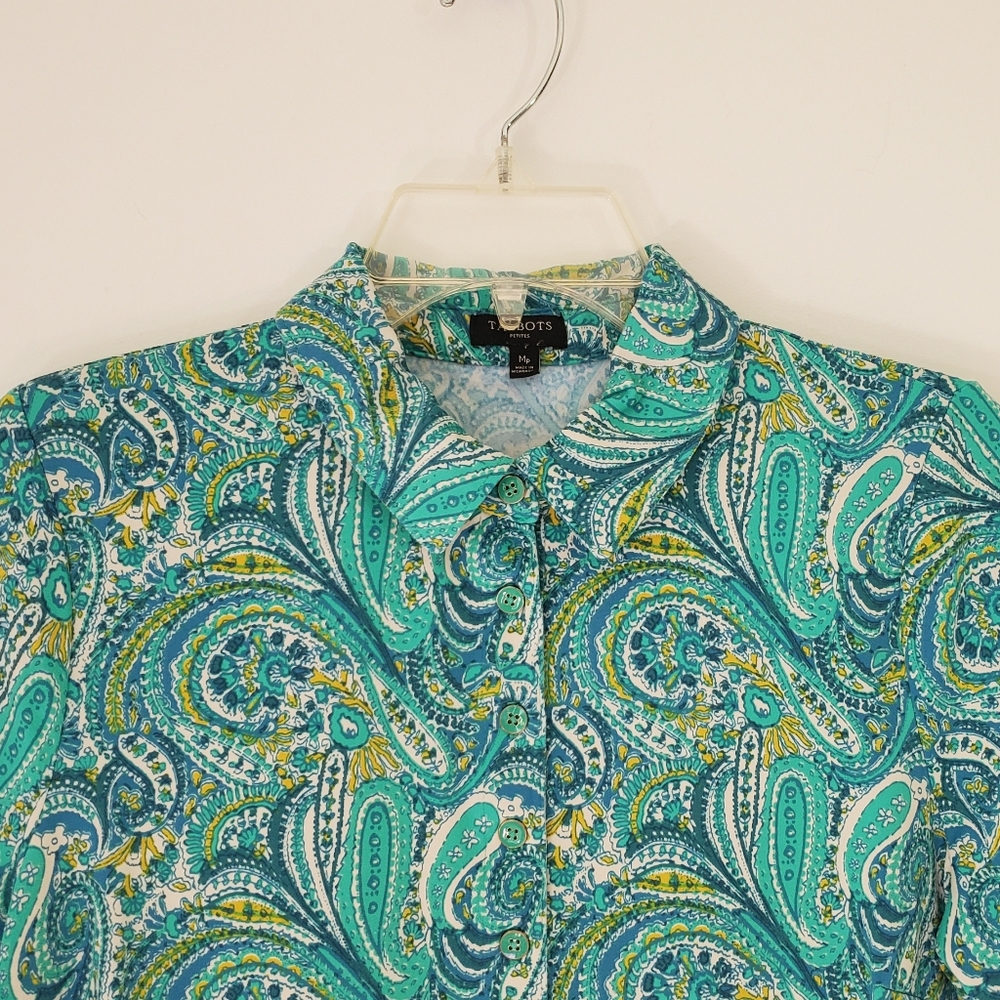 Talbots Half Button Top - Picture 2 of 12